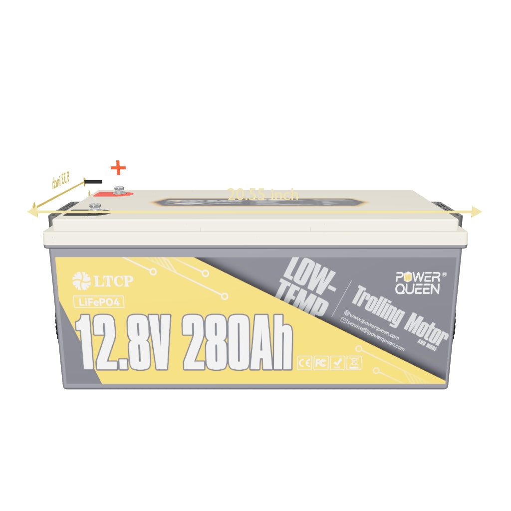 Power Queen 12V 280Ah Low-Temp Deep Cycle LiFePO4 Battery