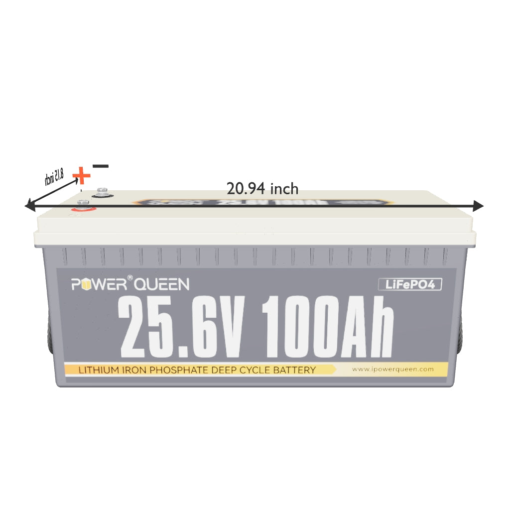 Power Queen 24V 100Ah LiFePO4 Battery