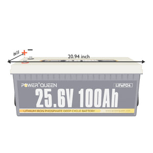 Power Queen 24V 100Ah LiFePO4 Battery
