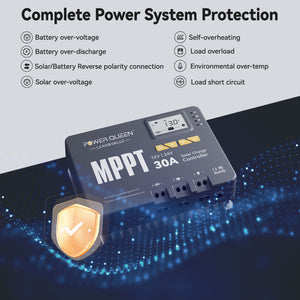 Smart MPPT 30A solar controller for off-grid use by PowerQueen