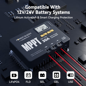 Solar charge controller for 12V/24V LiFePO4 batteries in off-grid setups